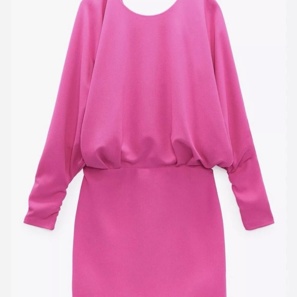 Zara Vibrant Pink Long Sleeve Dress